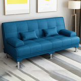 Foldable Coffee Linen Biscuit Back Silver Leg Sleeper Image - 2
