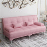 Foldable Coffee Linen Biscuit Back Silver Leg Sleeper Image - 3