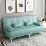 Foldable Coffee Linen Biscuit Back Silver Leg Sleeper Image - 7