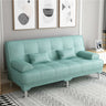 Foldable Coffee Linen Biscuit Back Silver Leg Sleeper Image - 7