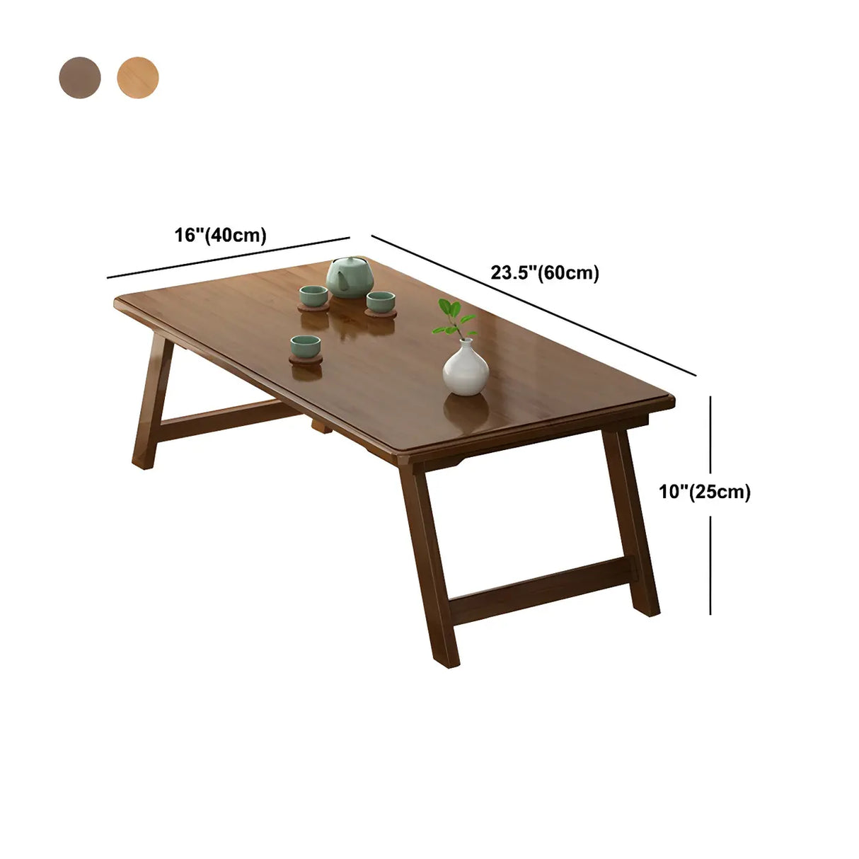 Foldable Collapsible Wood Rectangular Coffee Table 