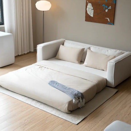 Foldable Concealed Support White Arms Sleeper Sofa Image - 1