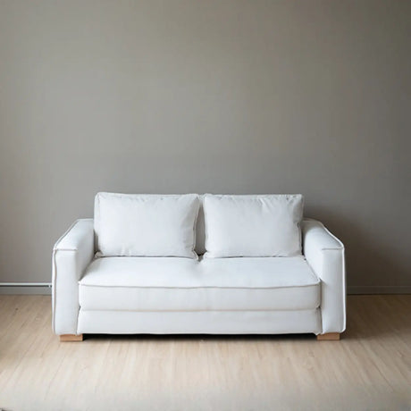 Foldable Concealed Support White Arms Sleeper Sofa Image - 2