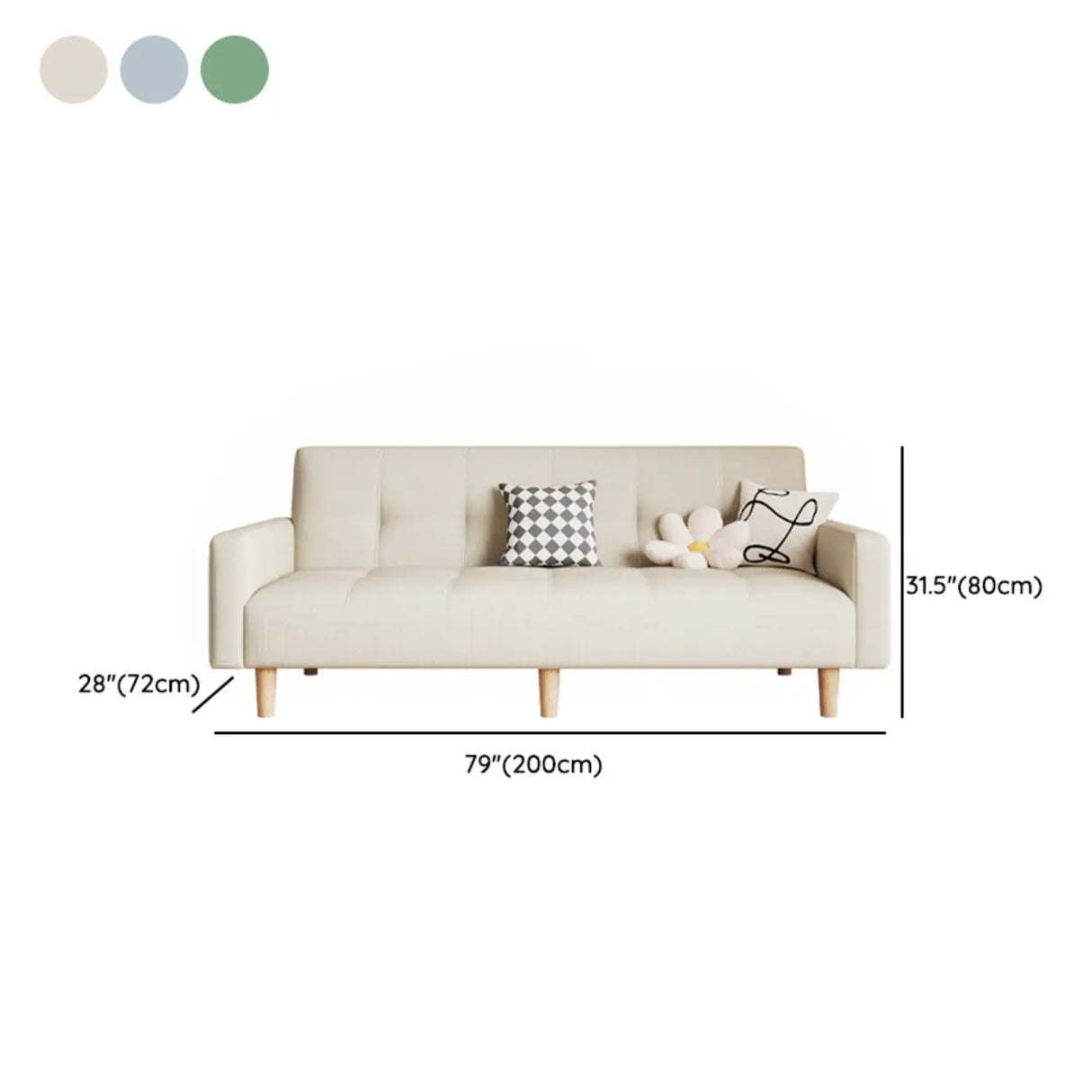 Foldable Convertible Square Arm Biscuit Back Sleeper Image - 19