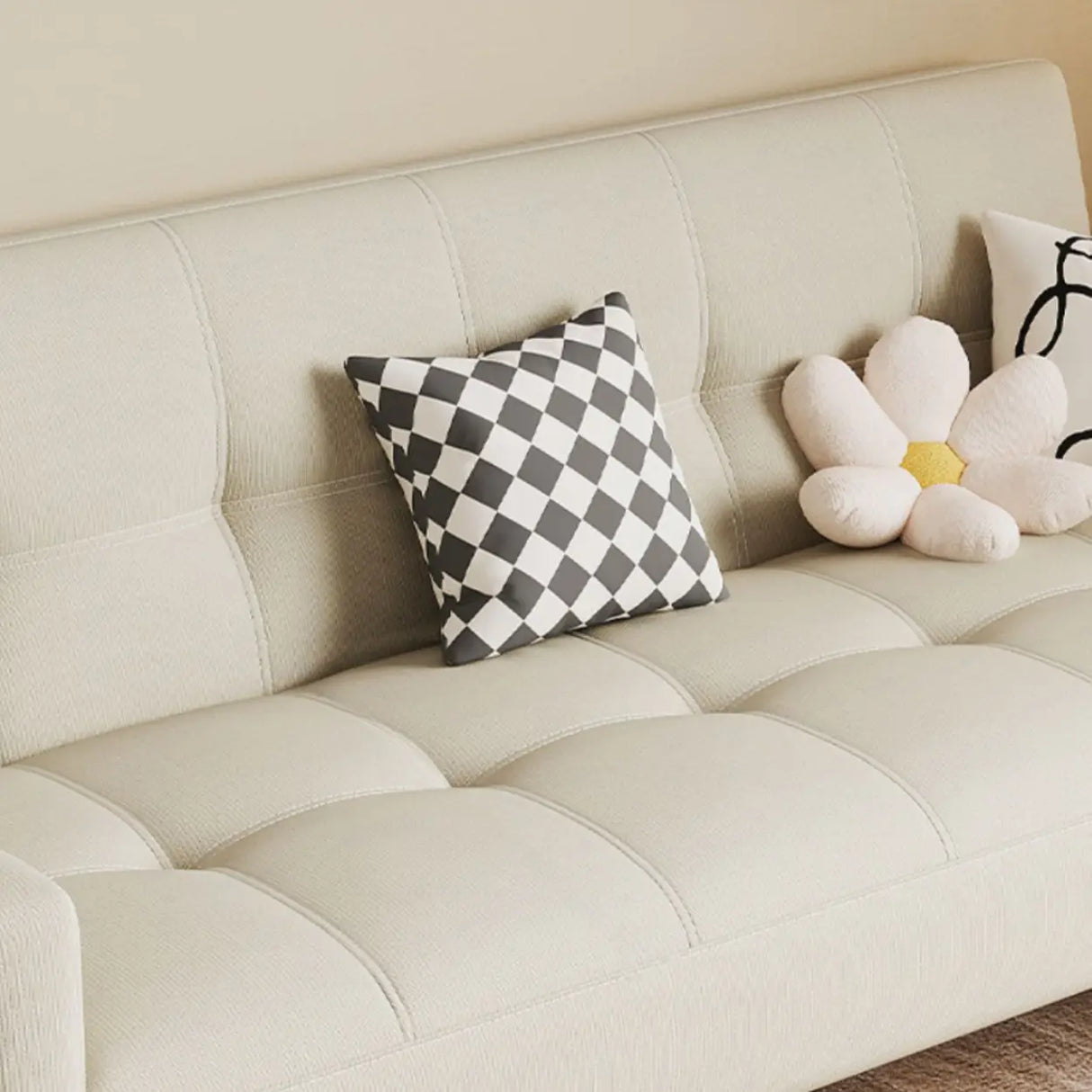 Foldable Convertible Square Arm Biscuit Back Sleeper Image - 7