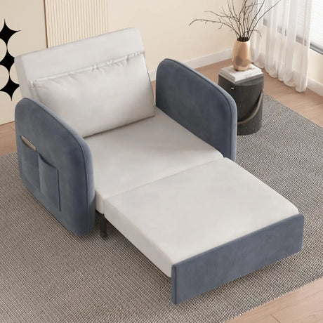 Foldable Flannel Square Arm Storage Cabinets Sleeper Image - 2