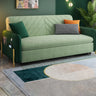 Foldable Green Flannel Square Arm Tight Back Sleeper Image - 5