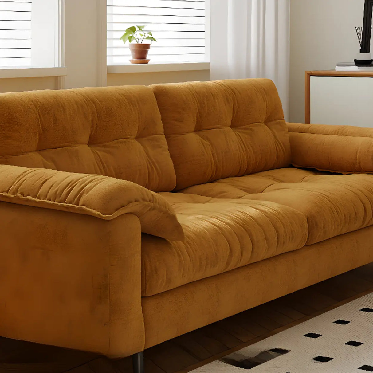 Foldable Green Snowflake Velvet Tufted Back Sleeper Image - 11