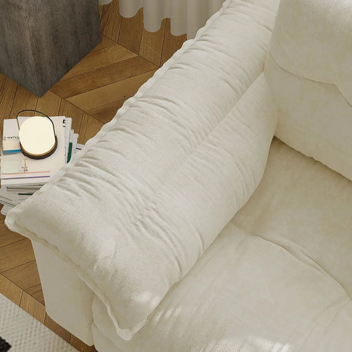 Foldable Green Snowflake Velvet Tufted Back Sleeper Image - 14
