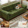 Foldable Green Snowflake Velvet Tufted Back Sleeper Image - 3