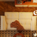 Foldable Green Snowflake Velvet Tufted Back Sleeper Image - 6