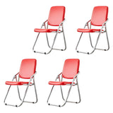 Foldable Metal Dining Side Chair with Silver Leg Image - 12