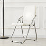 Foldable Metal Dining Side Chair with Silver Leg Image - 2