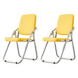 Foldable Metal Dining Side Chair with Silver Leg Image - 22