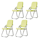 Foldable Metal Dining Side Chair with Silver Leg Image - 30
