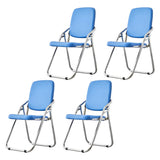 Foldable Metal Dining Side Chair with Silver Leg Image - 42