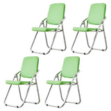 Foldable Metal Dining Side Chair with Silver Leg Image - 45