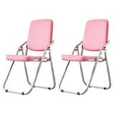 Foldable Metal Dining Side Chair with Silver Leg Image - 47