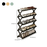 Foldable Metal Entryway Black Free Standing Shoe Rack Image - 55