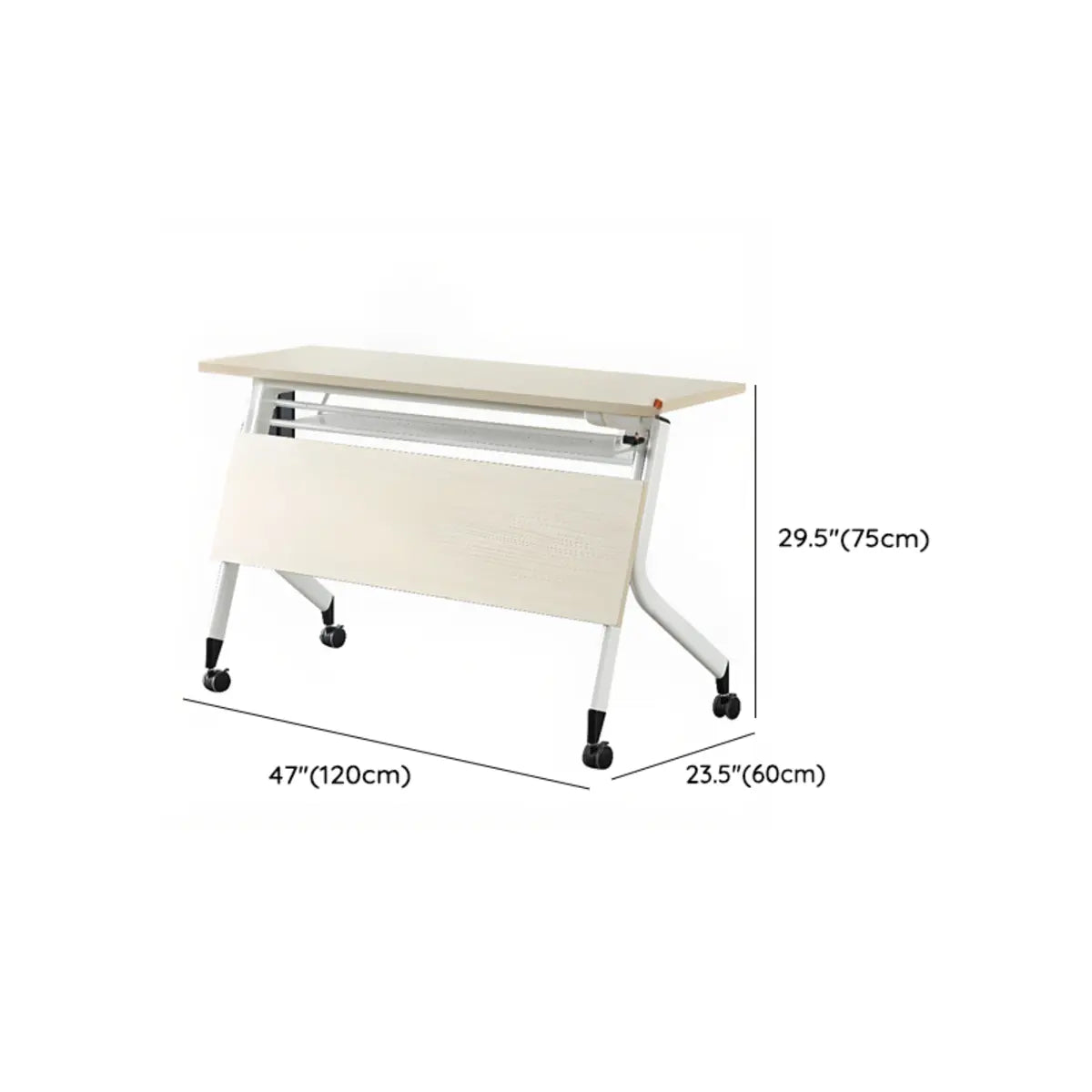 Foldable	Movable Wooden Shelf Double Computer Desk 