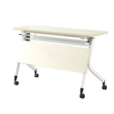 Foldable	Movable Wooden Shelf Double Computer Desk Image - 5