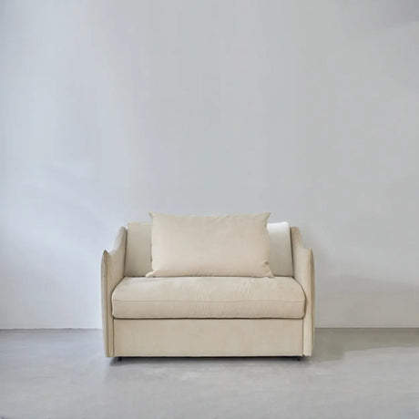 Foldable Off-White Water Resistant Tech Cloth Sofa Bed Image - 2