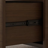 Foldable Oval Brown Wood Drawer Coffee Table with Wheel Image - 10