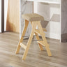 Foldable Rectangle Wooden Frame Bar Stool with Footrest Image - 10