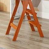 Foldable Rectangle Wooden Frame Bar Stool with Footrest Image - 11