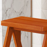 Foldable Rectangle Wooden Frame Bar Stool with Footrest Image - 12