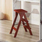 Foldable Rectangle Wooden Frame Bar Stool with Footrest Image - 4