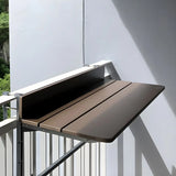 Modern Wood-Like Brown Foldable Rectangle Patio Table Image - 11