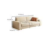 Foldable Square Beige Fabric Pillow Back Sleeper Sofa Image - 17
