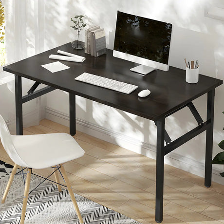 Foldable Steel Base Manufactured Wood Writing Desk Image - 1