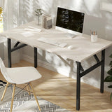 Foldable Steel Base Manufactured Wood Writing Desk Image - 3