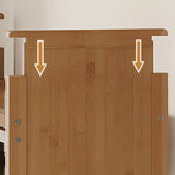 Foldable Tall Brown Bamboo Storage Freestanding Shoe Rack Image - 13