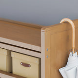 Foldable Tall Brown Bamboo Storage Freestanding Shoe Rack Image - 14