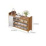Foldable Tall Brown Bamboo Storage Freestanding Shoe Rack Image - 32