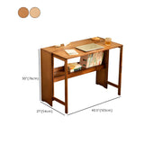 Foldable Wood H-Shape Base Exterior Shelf Writing Desk Image - 21