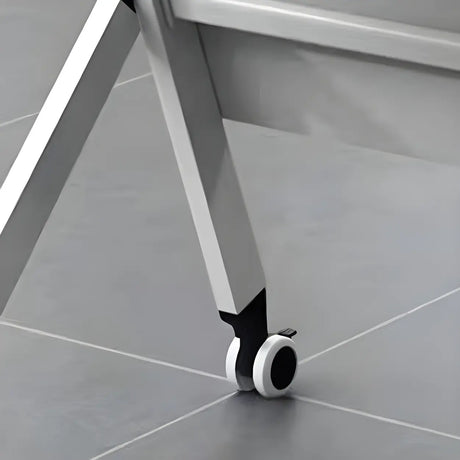 Foldable Wood Steel Trestle Writing Desk with Casters Image - 9