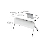 Foldable Wood Steel Trestle Writing Desk with Casters Image - 13