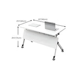 Foldable Wood Steel Trestle Writing Desk with Casters Image - 15