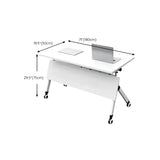 Foldable Wood Steel Trestle Writing Desk with Casters Image - 16
