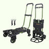 Folding Green Finish Metal Narrow Tall Utility Carts Image - 1