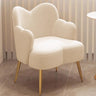 Frameless Curved Plush Lounge Arm Dining Chair White Image - 3