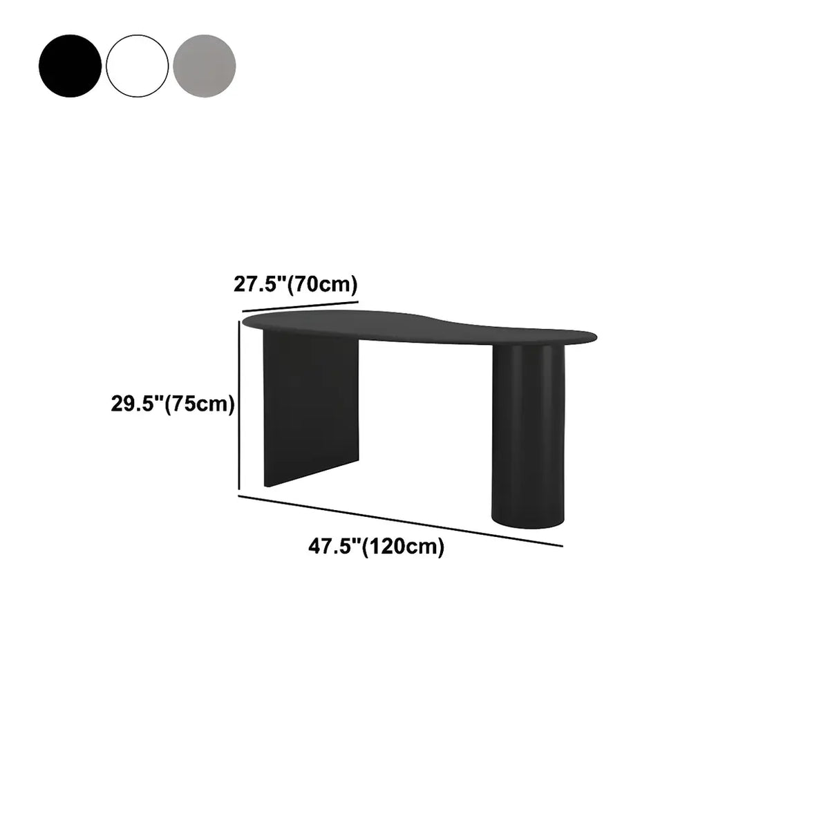 Free Form Curved Wood Standard Width Writing Desk 