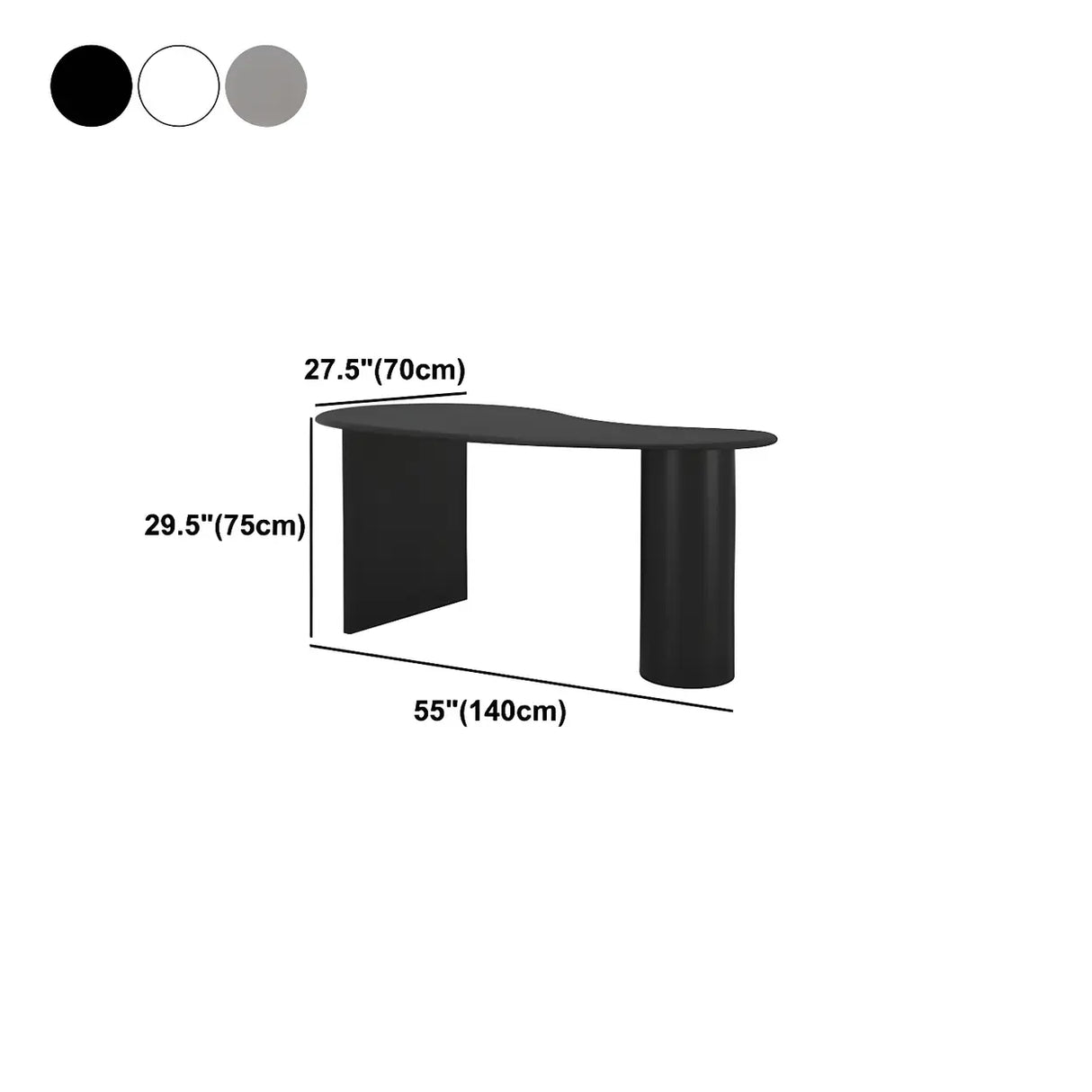 Free Form Curved Wood Standard Width Writing Desk Image - 12