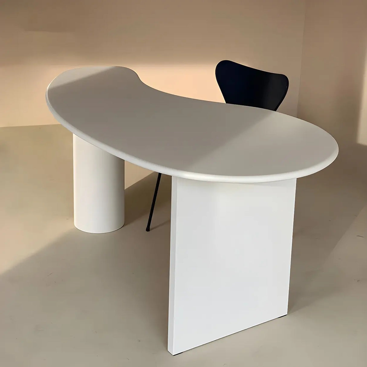 Free Form Curved Wood Standard Width Writing Desk Image - 5