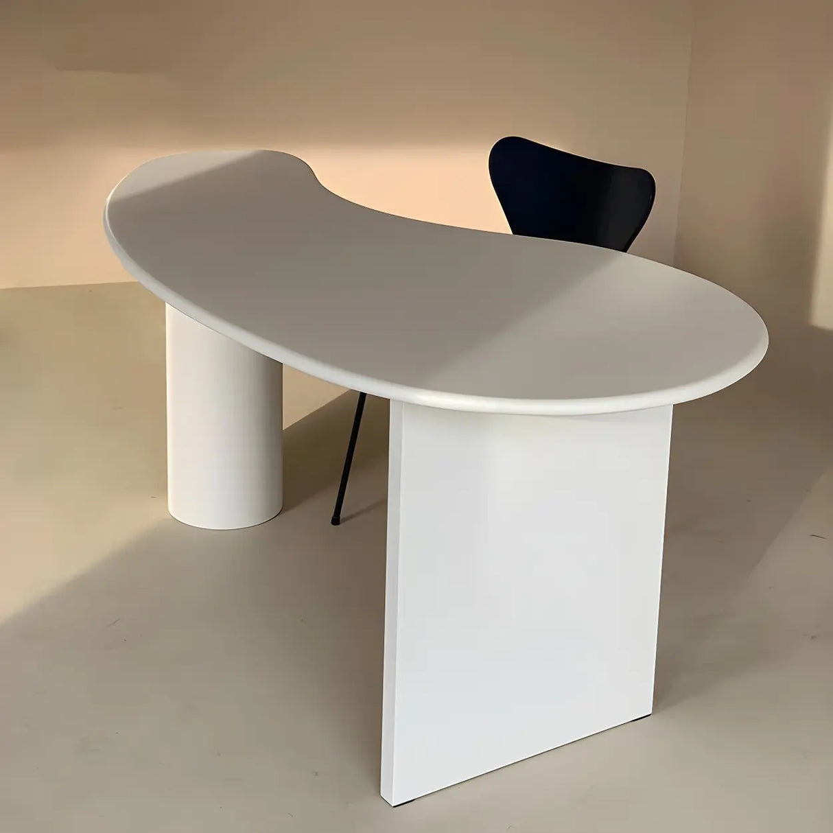 Free Form Curved Wood Standard Width Writing Desk Image - 7