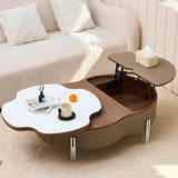 Free Form Microlite Lift Top Coffee Table with Storage Image - 2